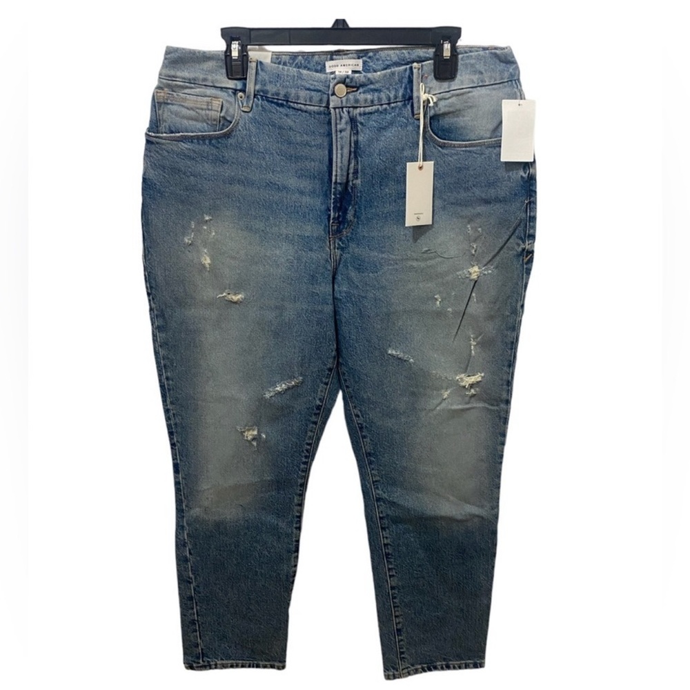 NWT Good American Good Classic Distressed Jeans Size 32